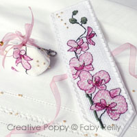 Plum Orchid Bookmark and Fob - cross stitch pattern - by Faby Reilly Designs