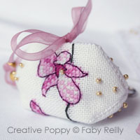 Plum Orchid Bookmark and Fob - cross stitch pattern - by Faby Reilly Designs (zoom 2)
