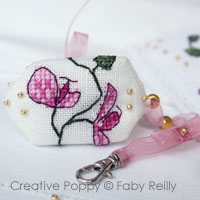 Plum Orchid Bookmark and Fob - cross stitch pattern - by Faby Reilly Designs (zoom 3)