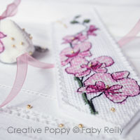 Plum Orchid Bookmark and Fob - cross stitch pattern - by Faby Reilly Designs (zoom 4)