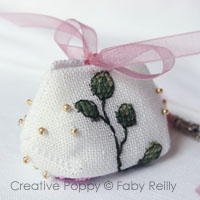 Plum Orchid Bookmark and Fob - cross stitch pattern - by Faby Reilly Designs (zoom 5)