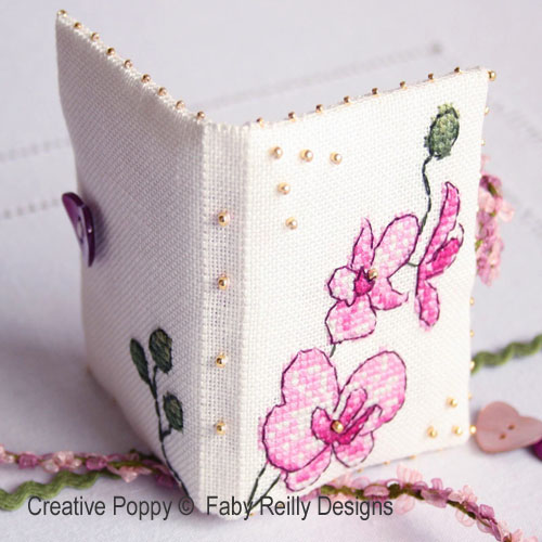 Plum orchid needlebook - cross stitch pattern - by Faby Reilly Designs (zoom 4)
