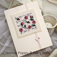 <b>Sweet roses card</b><br>cross stitch pattern<br>by <b>Faby Reilly Designs</b>