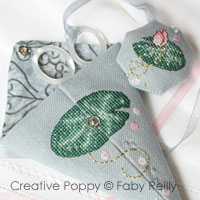 Pink lotus Scissor case and fob - cross stitch pattern - by Faby Reilly Designs (zoom 3)