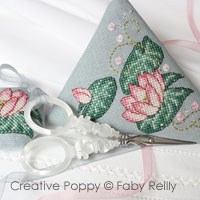 Pink lotus Scissor case and fob - cross stitch pattern - by Faby Reilly Designs (zoom 4)