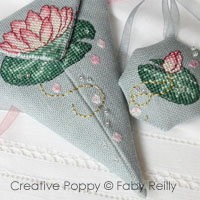 Pink lotus Scissor case and fob - cross stitch pattern - by Faby Reilly Designs (zoom 5)