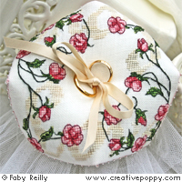 Sweet roses Biscornu - Wedding ring cushioncross stitch patternby Faby Reilly Designs