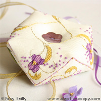 Violet Biscornu - cross stitch pattern - by Faby Reilly Designs (zoom 3)