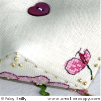 Plum orchid biscornu - cross stitch pattern - by Faby Reilly Designs (zoom 3)