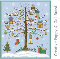 <b>A Christmas song</b><br>cross stitch pattern<br>by <b>Gail Bussi - Rosebud Lane</b>