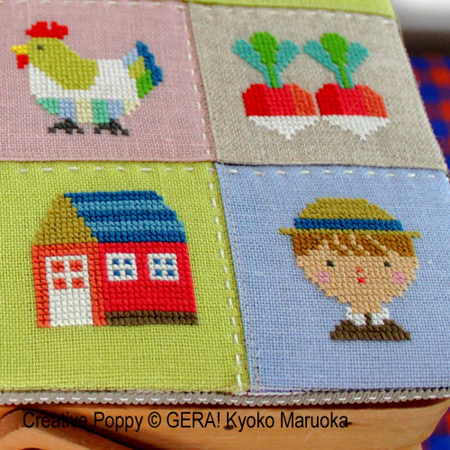Gera! by Kyoko Maruoka - The Patchwork Basket (20 mini motifs) zoom 3 (cross stitch chart)