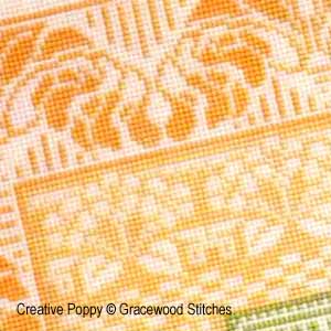 Gracewood Stitches design by Kathy Bungard -  Log cabin - Spring - cross stitch pattern (zoom1)