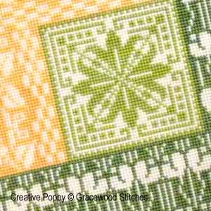 Gracewood Stitches design by Kathy Bungard -  Log cabin - Spring - cross stitch pattern (zoom 2)