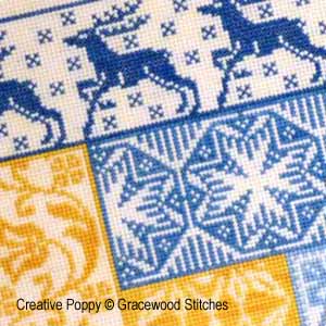 Gracewood Stitches design by Kathy Bungard -  Log cabin - Winter - cross stitch pattern (zoom1)