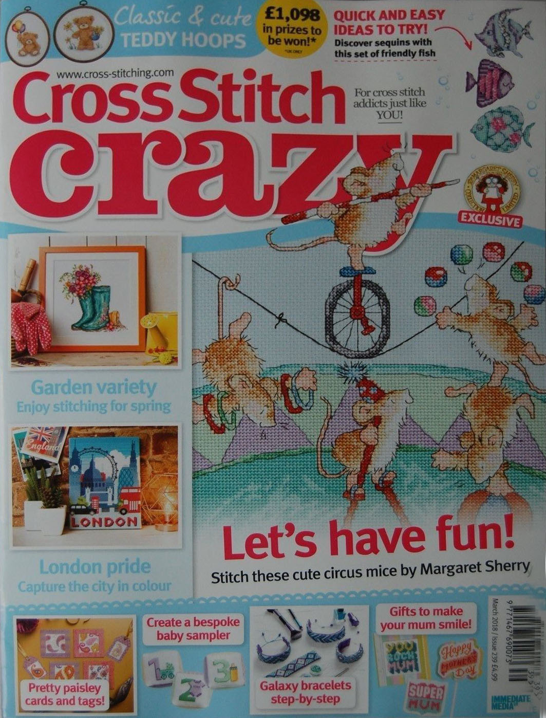 As featured in Cross Stitch Crazy magazine issue 239 on sale February/March