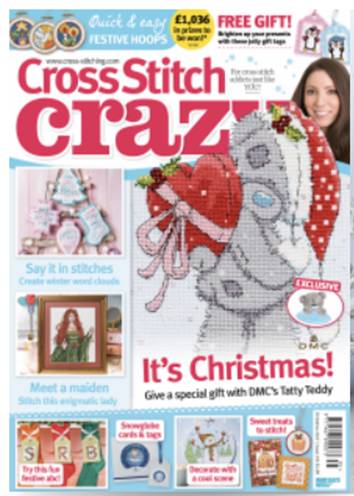 As featured in Cross Stitch Crazy magazine issue 235 on sale Christmas 2017