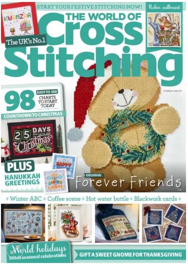 As featured in The World of Cross stitching magazine issue 325 on sale Oct / Nov 2022