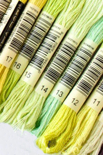 35 new DMC embroidery floss colors - green range 11-12-13-14-15-16