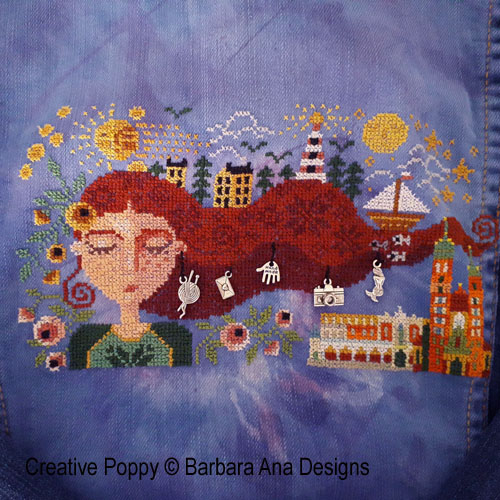 Dreaming Girl cross stitch pattern by Barbara Ana Designs, zoom 1