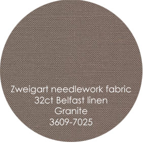 Zweigart 32 ct Belfast  linen in color Granite (7025) 