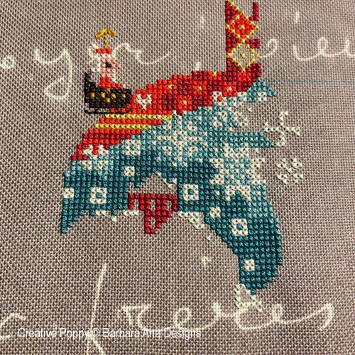 Christmas Cat cross stitch pattern by Barbara Ana Designs, zoom 1