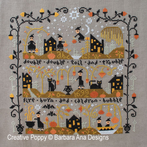Black Cat Hollow (all three parts) cross stitch pattern by Barbara Ana Designs