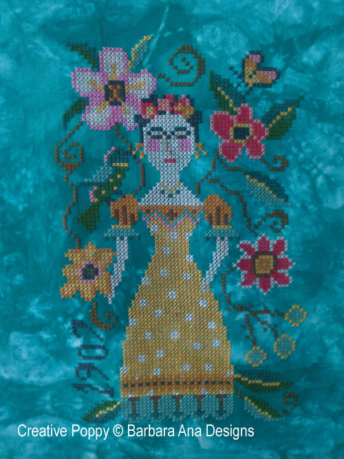 Frida cross stitch pattern by Barbara Ana Designs