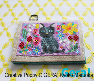 Card cases with Flowers (3) Counted cross stitch pattern by GERA! Kyoko Maruoka