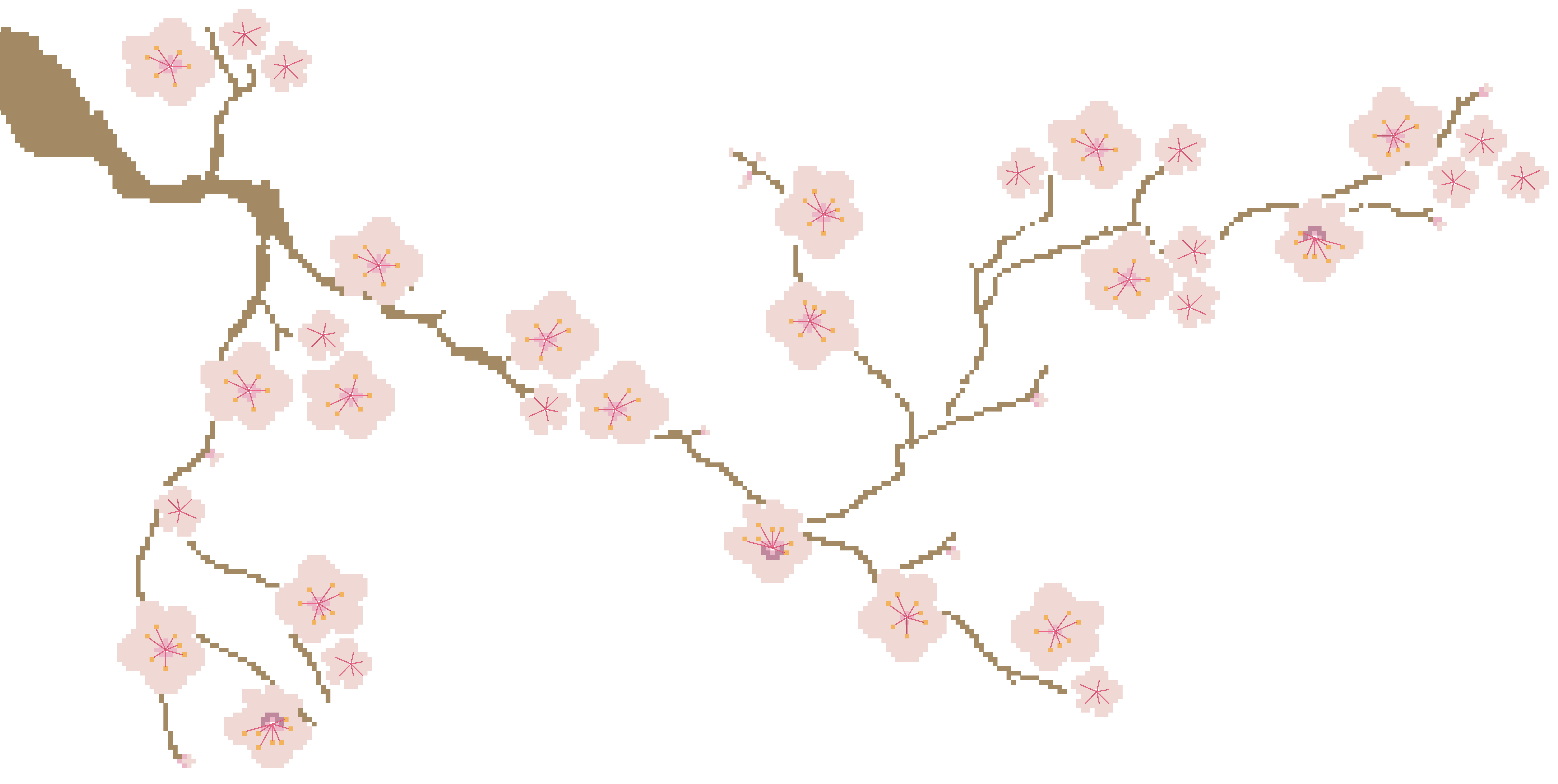 Old cherry tree motif - cross stitch pattern by Kyoko's Studio