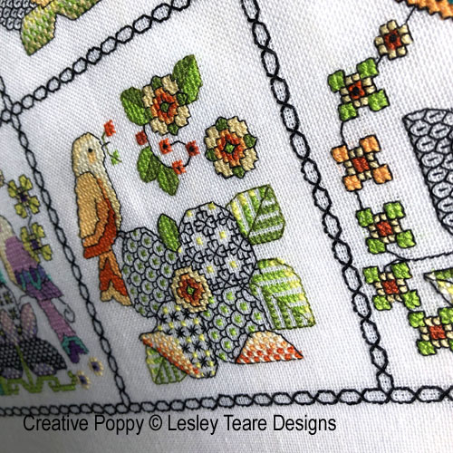 cross stitch patterns designed by Lesley Teare