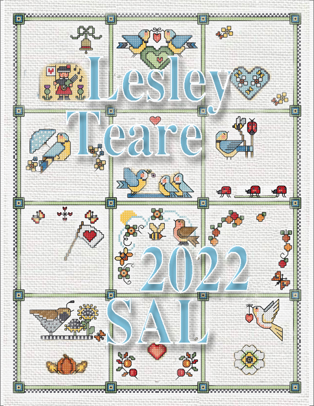 Tea Cup SAL 2021 - Subscription cross stitch pattern by Lesley Teare Designs