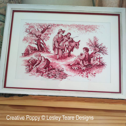 Toile de Jouy cross stitch pattern by Lesley Teare Designs