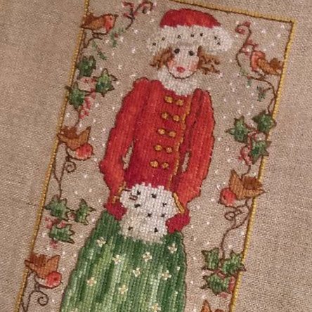 Holly Girl cross stitch pattern by Lesley Teare Designs, zoom 1