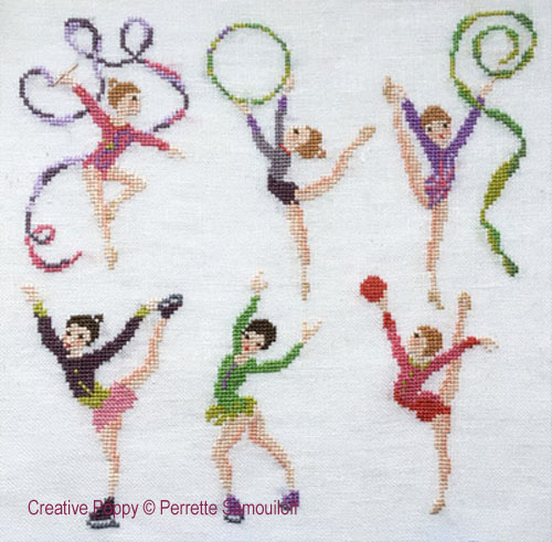 Gymnastics and figure-skating, cross stitch pattern, by Perrette Samouiloff
