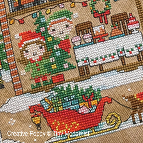 Santa's House cross stitch pattern by Tiny Modernist, zoom4