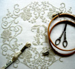 Bathilde - Counted cross stitch on linen fabric, a design by Lili Soleil