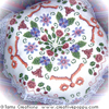 Florabella, a cushion size biscornu pattern by Tam's creations.
