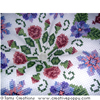 Florabella, a cushion size biscornu pattern by Tam's creations (detail)