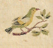 Muriel Brunet - "C. Mathy" Reproduction sampler with bird motifs