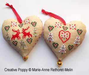 Marie-Anne Réthoret-Mélin - Christmas Hearts ornaments (cross stitch pattern)