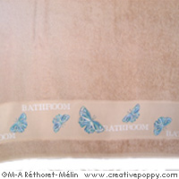 Butterflies - design for Bath towel - cross stitch pattern - by Marie-Anne Réthoret-Mélin (zoom 2)