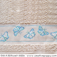 Butterflies - design for Guest towel - cross stitch pattern - by Marie-Anne Réthoret-Mélin (zoom 3)