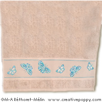 Butterflies - design for Hand towel - cross stitch pattern - by Marie-Anne Réthoret-Mélin (zoom 1)