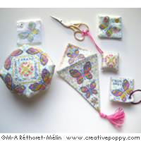 Needlework accessories: Butterflies - cross stitch pattern - by Marie-Anne Réthoret-Mélin (zoom 4)