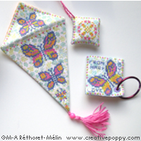 Needlework accessories: Butterflies - cross stitch pattern - by Marie-Anne Réthoret-Mélin (zoom 1)