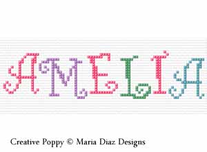 Maria Diaz - Curly Alphabet ABC (cross stitch pattern chart) (zoom1)