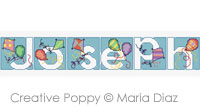 Balloon alphabet - cross stitch pattern - by Maria Diaz (zoom 3)