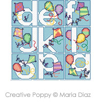 Balloon alphabet - cross stitch pattern - by Maria Diaz (zoom 2)