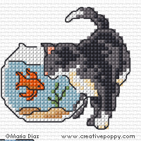 Maria Diaz - Cats Cross stitch Mini motifs (cross stitch pattern chart)