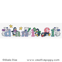 Penguin & Polar Bear alphabet - cross stitch pattern - by Maria Diaz (zoom 4)